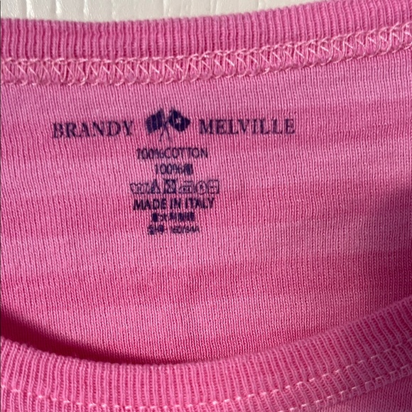 NWT Brandy Melville (John Galt) Bubblegum and pink Striped Hallie long T-shirt - Picture 3 of 7